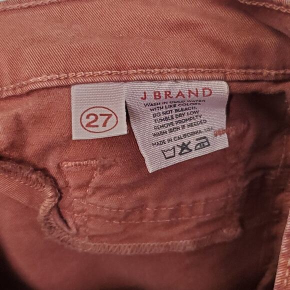 J BRAND Rust Brown Houndstooth Print Mid-Rise Skinny Leg Jeans Size 27 - Picture 11 of 11